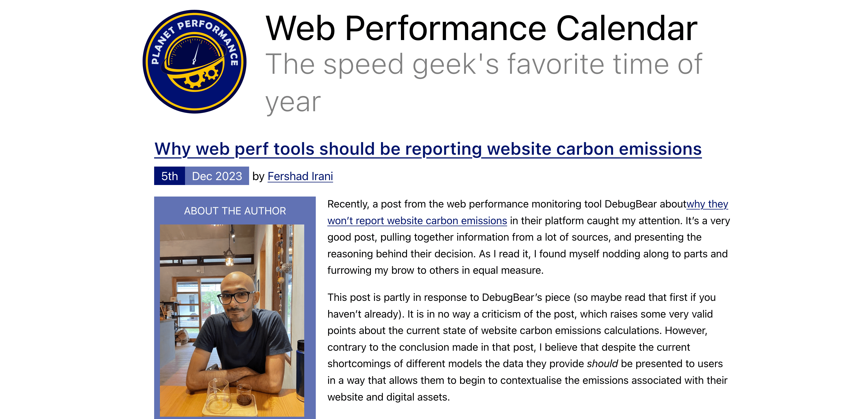 Why web perf tools should be reporting website carbon emissions