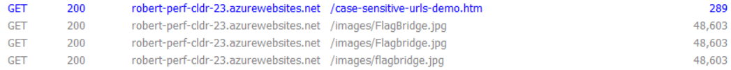 Trace showing 3 image requests