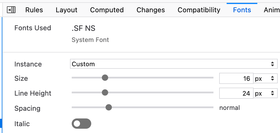 SF NS in Firefox