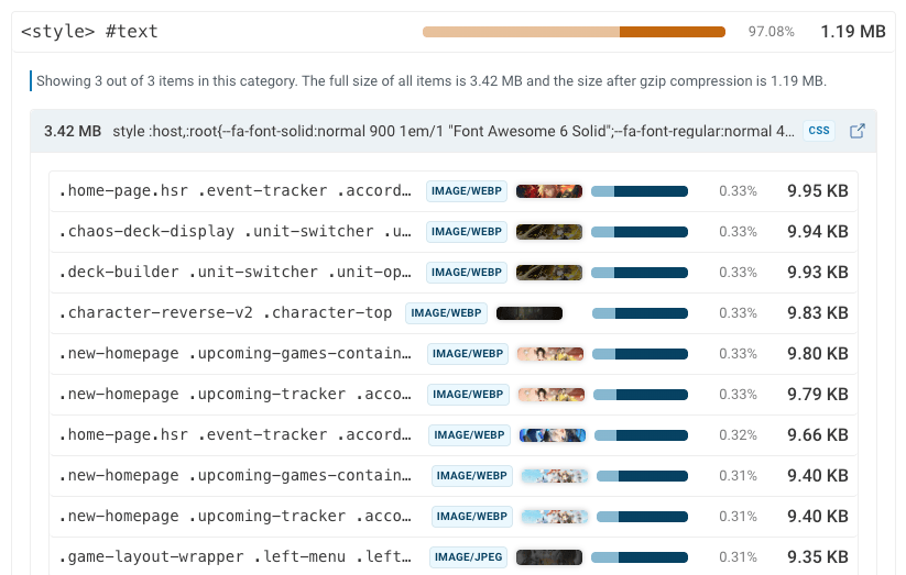 Inline style with many WebP images under 10 kilobytes