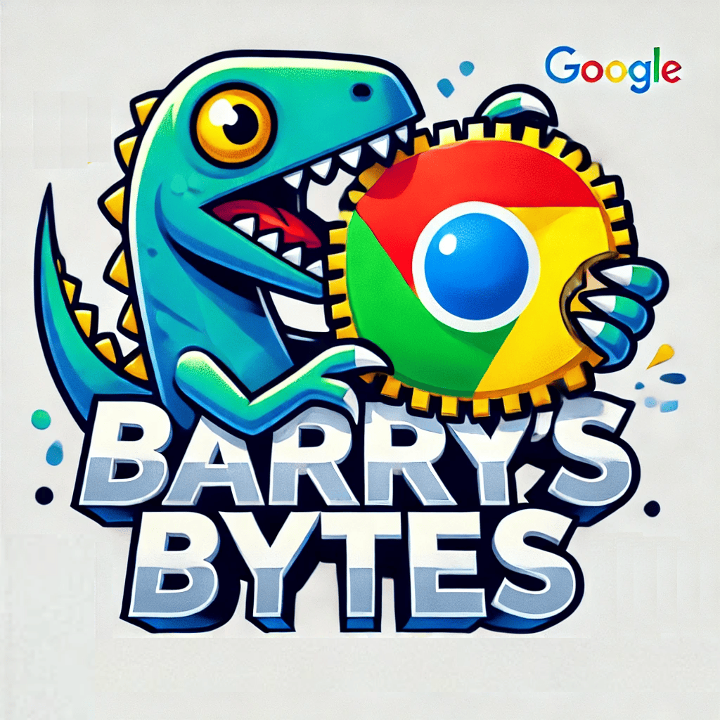 Barry Pollard's Chrome dinosaur mascot from Barry's Bytes updates