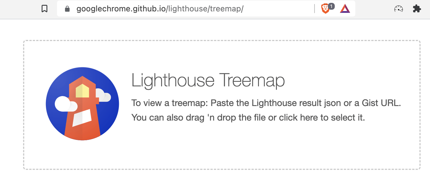 screenshot of treemap welcome screen